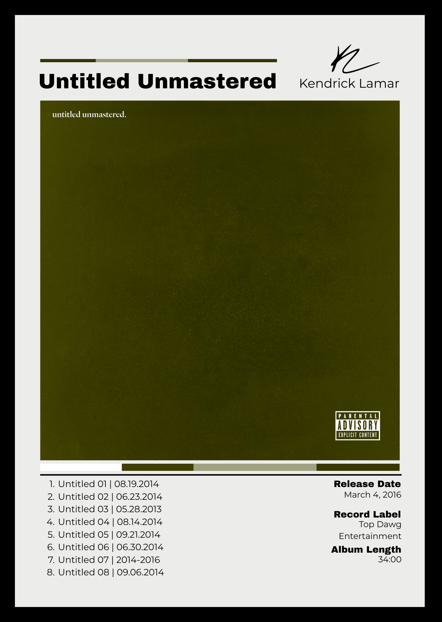 Kendrick Lamar "Untitled Unmastered"