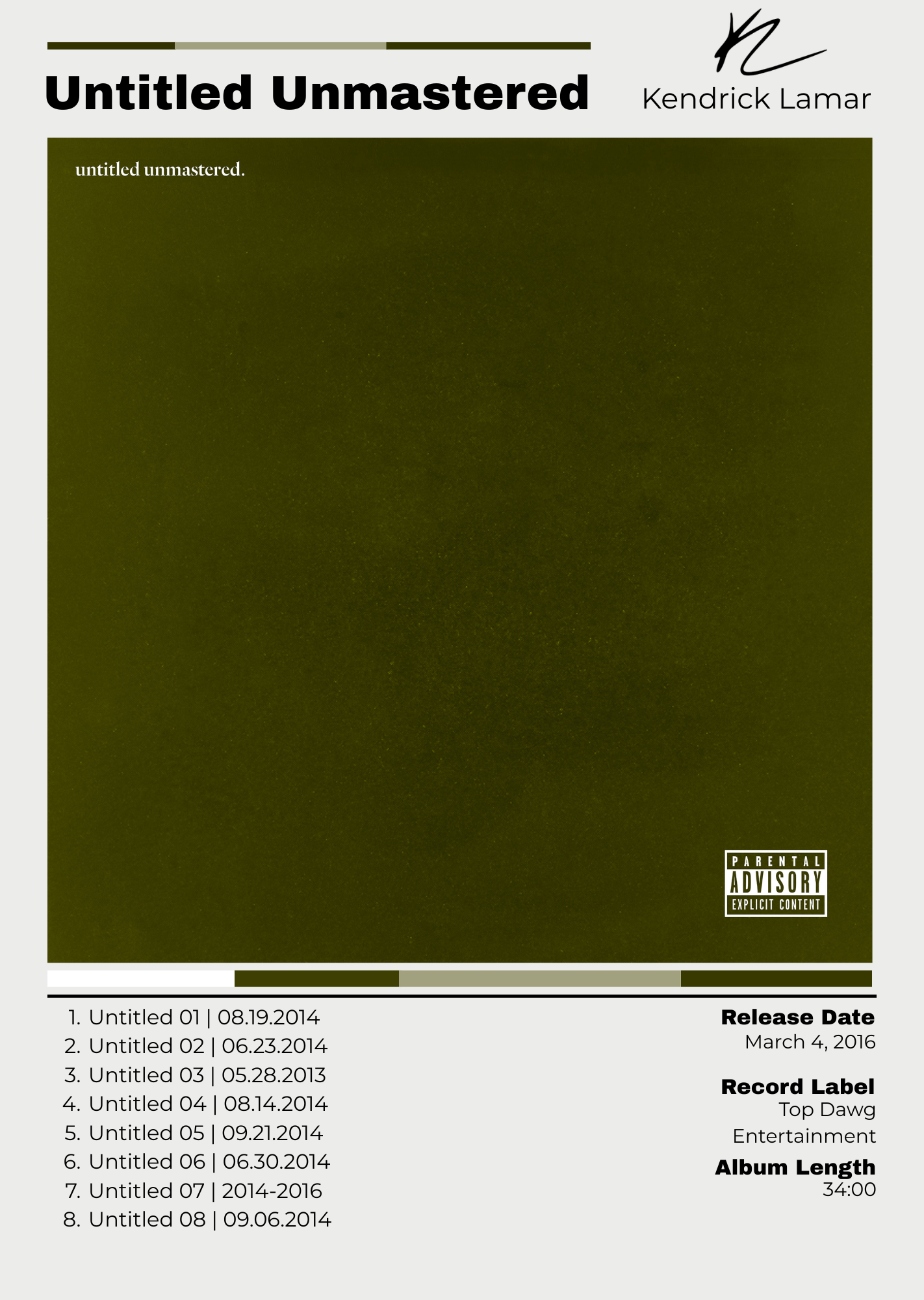 Kendrick Lamar "Untitled Unmastered"